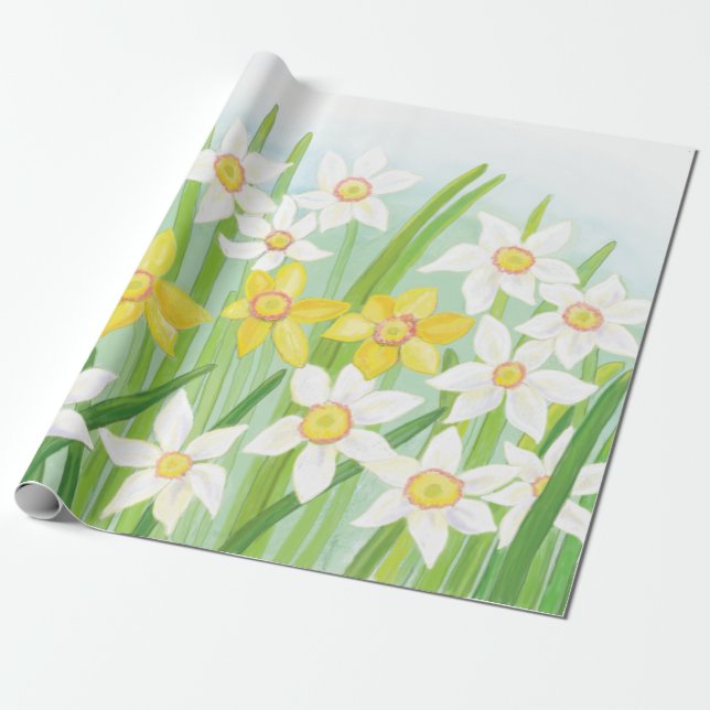 Papel De Regalo Spring Daffodils (Desenrollado)