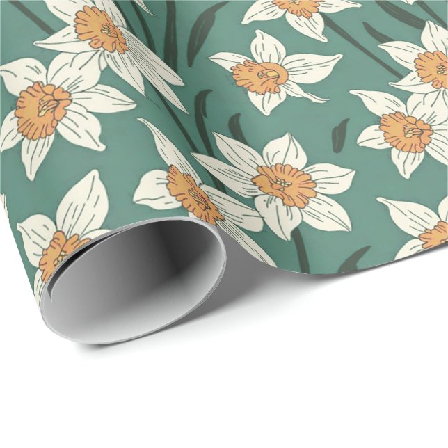 Papel De Regalo Spring Summer Daisies Floral (Esquina del rollo)