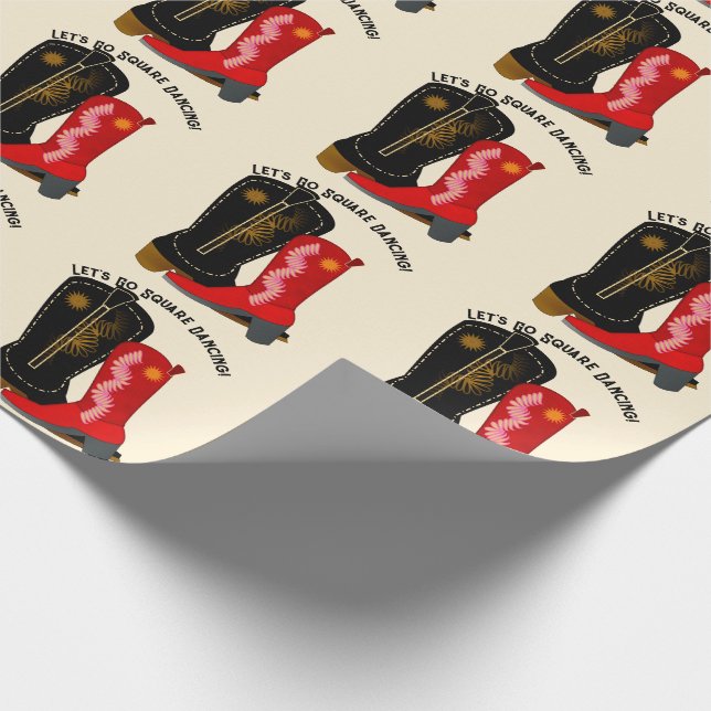Papel De Regalo Square Dance Cowboy Boots (Esquina)