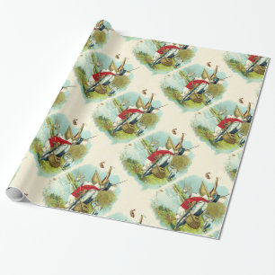 Papel De Regalo SR. PELICAN FISHING, crema