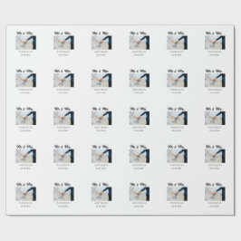 Papel De Regalo Sr & Sra agregar apellido fecha año favor de boda