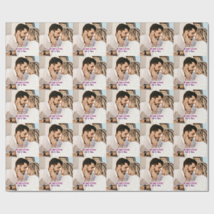 Papel De Regalo Sr & Sra agregar nombre de familia foto fecha boda
