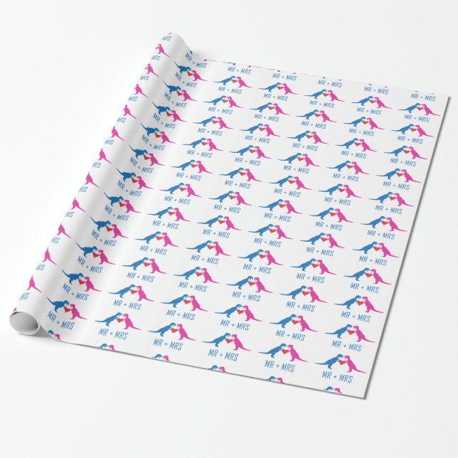 Papel De Regalo Sr.+Sra. - Amo Dinosaurios (Desenrollado)
