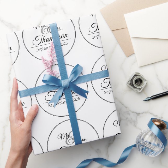 Papel De Regalo Sr. y la fecha de celebración de la Sra. Boda (Regalar)