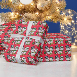 Papel De Regalo Sr. y la Sra. Snowman y Snowkids