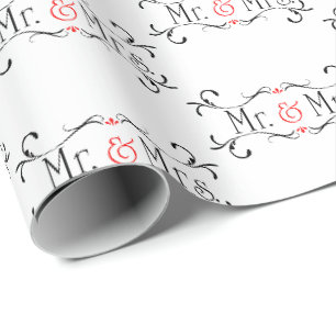 Papel De Regalo Sr. y señora boda