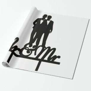 Papel de regalo Sr y Sr blanco y negro