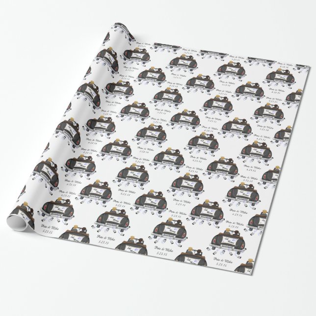 Papel De Regalo Sr. y Sr. Boda Gay Personalizado (Desenrollado)