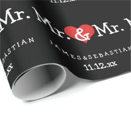 Papel De Regalo Sr. y Sr. Two Grooms Boda