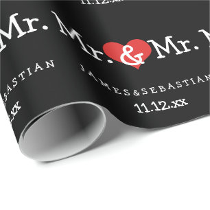 Papel De Regalo Sr. y Sr. Two Grooms Boda