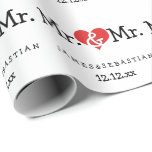 Papel De Regalo Sr. y Sr. Two Grooms Boda<br><div class="desc">Mr. y Mr. Gay Boda papel de envolvimiento de regalo .. perfecto para los dos novios ...  mister y señor papel de envolver personalizado para la ceremonia civil / boda / aniversario de Ricaso</div>