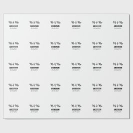 Papel De Regalo Sr. y Sra. añada apellido fecha año de boda favor 