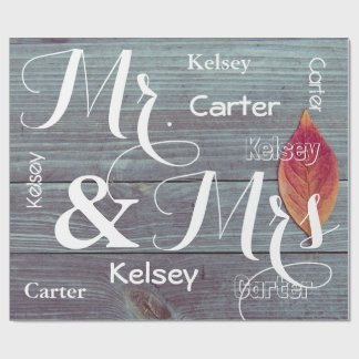 Papel De Regalo Sr. y Sra. Boda/Aniversario Nombres Personalizados