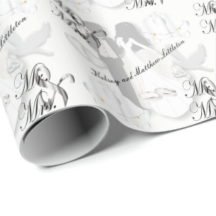 Papel De Regalo Sr. y Sra. Boda Diseño