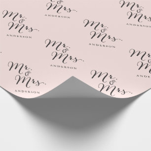Papel De Regalo Sr. y Sra. Classic Script Calligraphy Name Boda