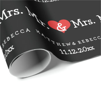 Papel De Regalo Sr. y Sra. Red Heart Boda