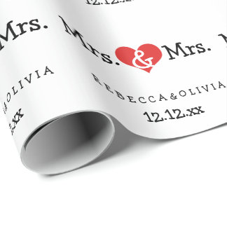 Papel De Regalo Sra. y Sra. Two Brides Boda