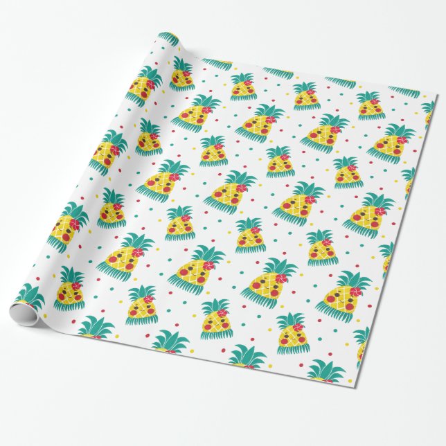 Papel De Regalo Srta. Hawaiian Pineapple (Desenrollado)