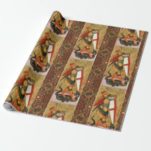 Papel De Regalo St. Michael Archangel y Dragon Sienese