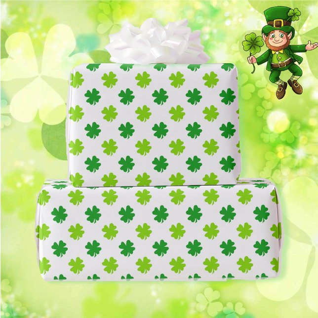 Papel De Regalo St. Patrick's Day 4 Leaf Clover Lucky Shamrock (Subido por el creador)