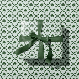 Papel De Regalo St. Patrick's Day Classic Green Shamrock Lattice 