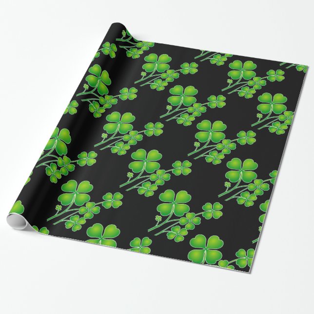 Papel De Regalo St. Patrick's Day Clover + tus ideas (Desenrollado)