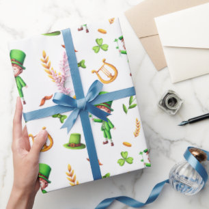 Papel De Regalo St Patrick's Day Leprechaun Irish