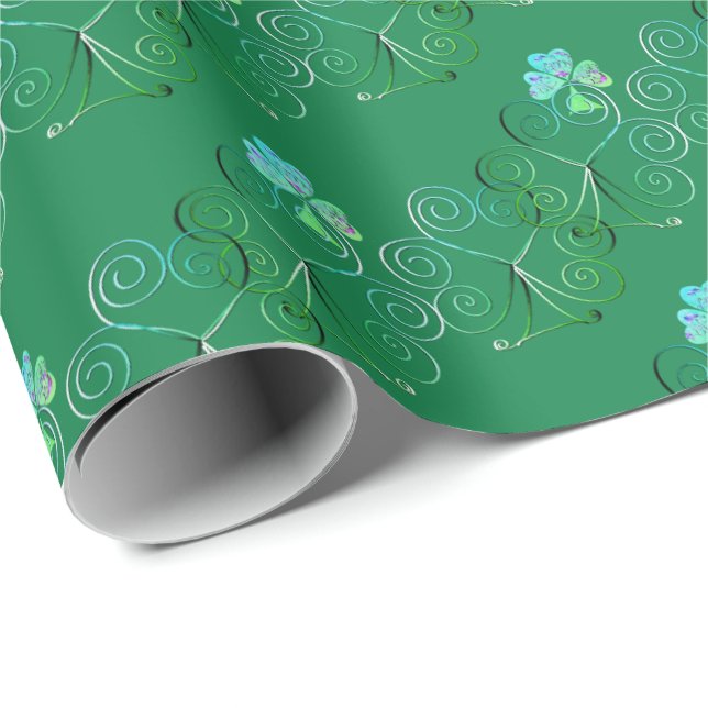 Papel De Regalo St. Patrick's Day Shamrock (Esquina del rollo)