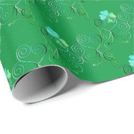 Papel De Regalo St. Patrick's Day Shamrock Curly Green