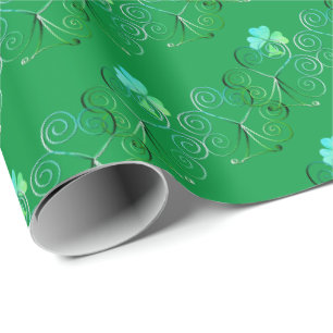 Papel De Regalo St. Patrick's Day Shamrock Curly Green