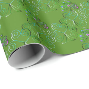Papel De Regalo St. Patrick's Day Shamrock Curly Green