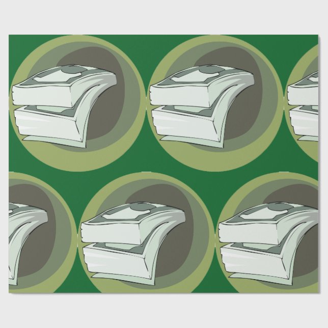 Papel De Regalo Stack of Money Cash Green Backs (Superficie plana)