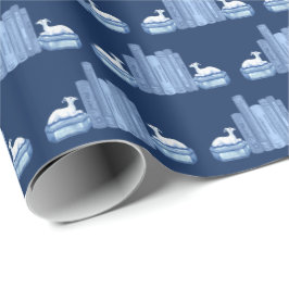 Papel De Regalo Staffordshire Greyhounds and Books Wrapping Paper