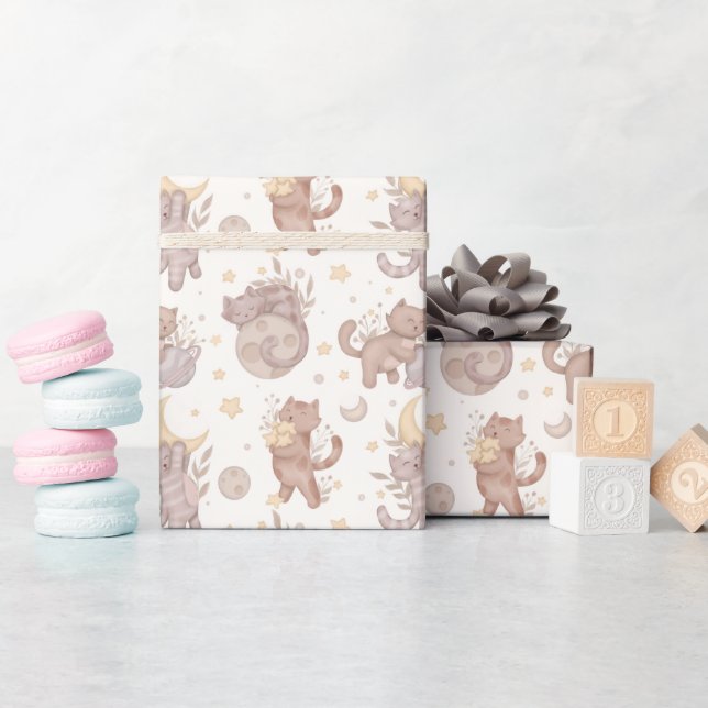 Papel De Regalo Star Kittens (Baby Shower)