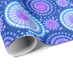 Papel De Regalo Starburst and pinUCES, azul y blanco ceruleño
