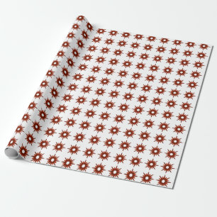 Papel De Regalo Starburst de los Navidades rojos modernos de media