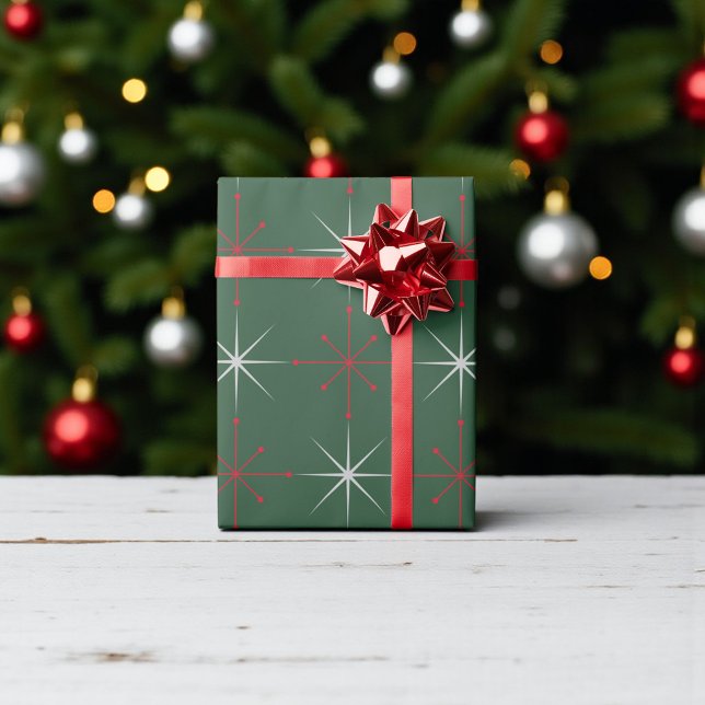 Papel De Regalo Starburst retro Mid Century de vacaciones modernas (Subido por el creador)