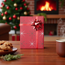 Papel De Regalo Starburst retro Mid Century de vacaciones modernas