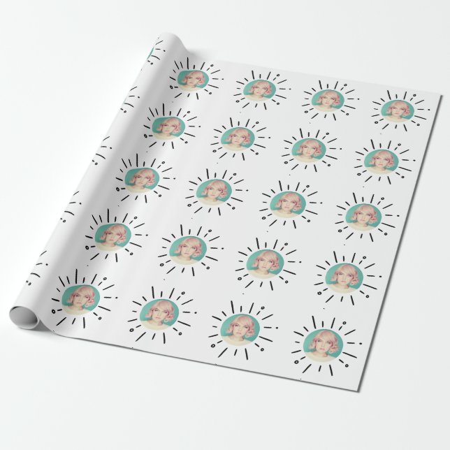 Papel De Regalo STARBURST | Simple Custom Fun Photo Wrapping Paper (Desenrollado)