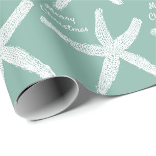 Papel De Regalo Starfish Sea Green Beach Feliz Navidad Trampa