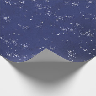 Papel De Regalo Starry Night Blue Navy Gray Silver Confetti Deicat
