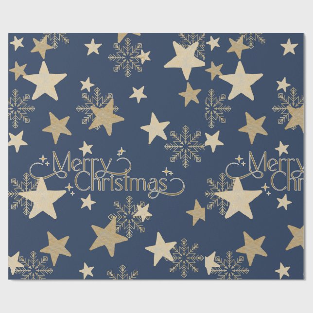 Papel De Regalo Starry Night Navidades (Superficie plana)