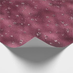 Papel De Regalo Stars Bridal Marsala Purpurina Burgundy Glam