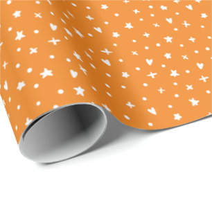 Papel De Regalo Stars Hearts Brillante Acuarela Cumpleaños Hallowe
