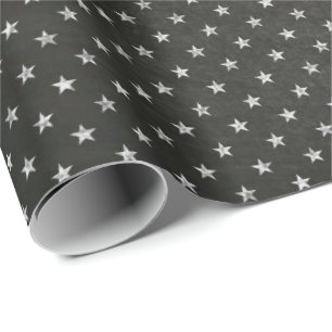 Papel De Regalo Stars Sky Black White Night Chalkboard Delicate