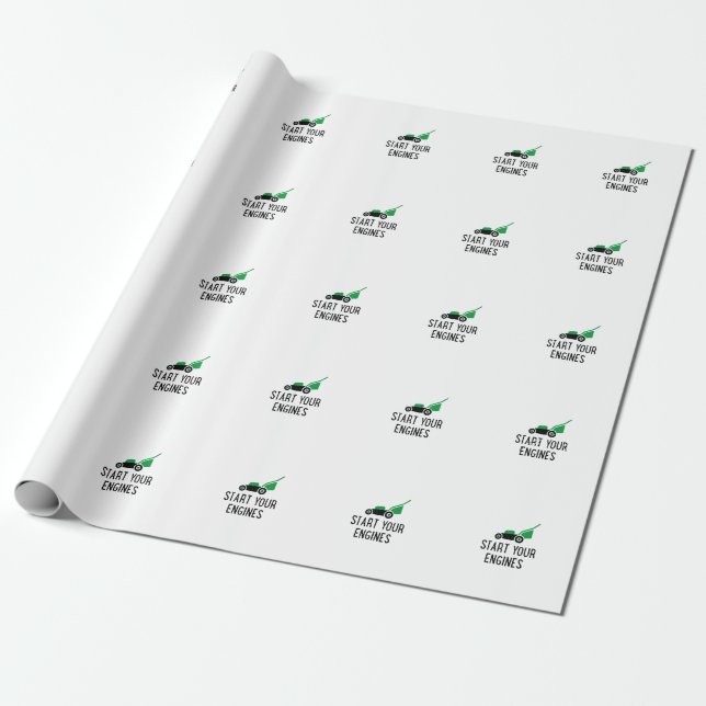 Papel De Regalo Start your Engines Lawn Mower (Desenrollado)