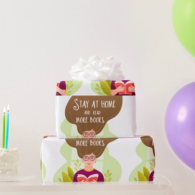 Papel De Regalo Stay Home Read More Books Book Lover (Subido por el creador)