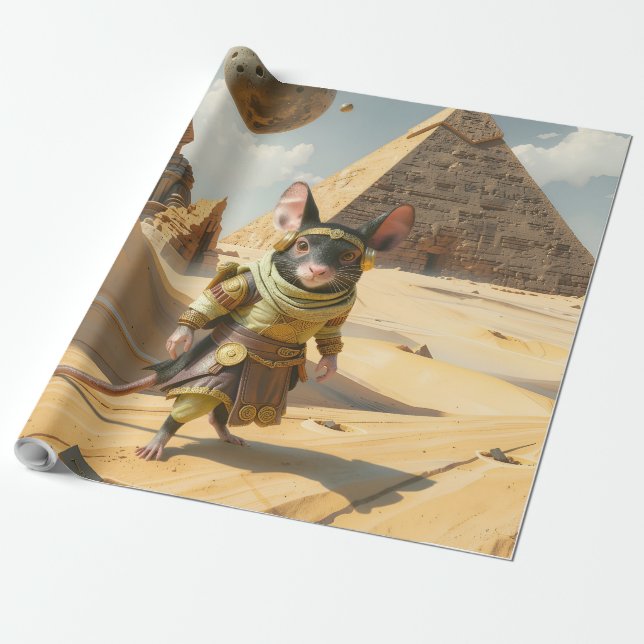 Papel De Regalo Steampunk Desert Explorer Mouse  (Desenrollado)