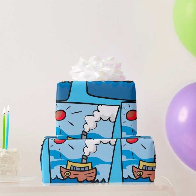 Papel De Regalo Steamship personalizado sobre el arte náutico de l (Subido por el creador)