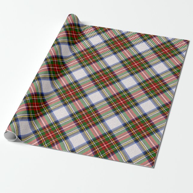 Papel De Regalo Stewart Royal Vress Plaid Scottish Pattern (Desenrollado)